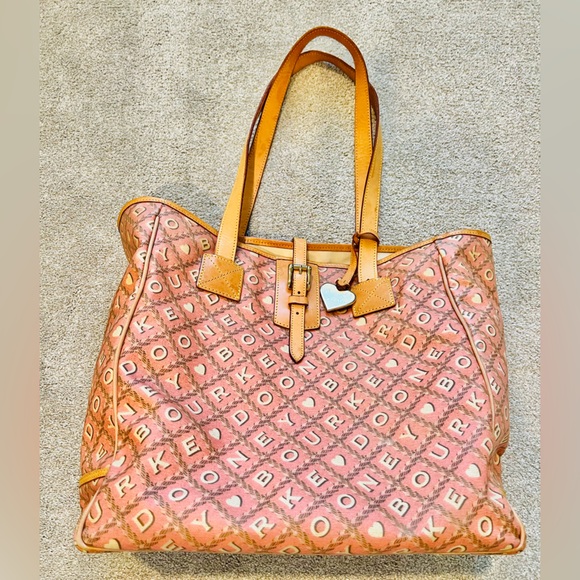 RARE Y2K Dooney & Bourke Authentic Pink Extra Large Tote - Picture 1 of 16